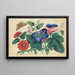 Flores y mariposa - Anónimo — cuadro enmarcado en la pared