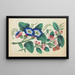 Flores con mariposa - Anónimo — cuadro enmarcado en la pared