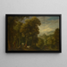 Paisaje forestal con carruaje - Anónimo — cuadro enmarcado en la pared