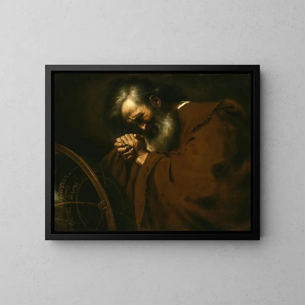 Heraclitus, the crying philosopher - Anonymous — framed artwork on a wall