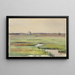Landscape marsh scene with boats - Anonymous — framed artwork on a wall