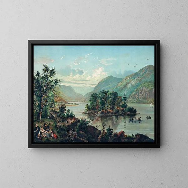 Picnic en el lago George - Anónimo — cuadro enmarcado en la pared