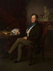Portrait painting of Władysław Branicki sitting with a letter in hand - Anonymous — artwork view