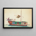 Passenger riverboat painting - Anonymous — framed artwork on a wall