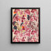 Tropical Flowers Textile Design Painting - Anonymous — framed artwork on a wall