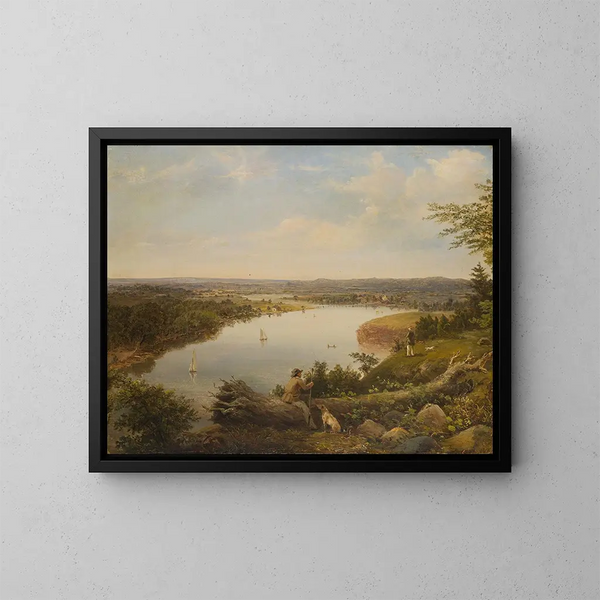 El valle del río Hudson cerca de Hudson, Nueva York - Anónimo — cuadro enmarcado en la pared
