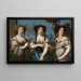 a Triple portrait of women formerly called The Nieces of Mazarin - Anonymous — framed artwork on a wall