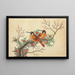 two birds on a flowering tree branch - Anonymous — framed artwork on a wall