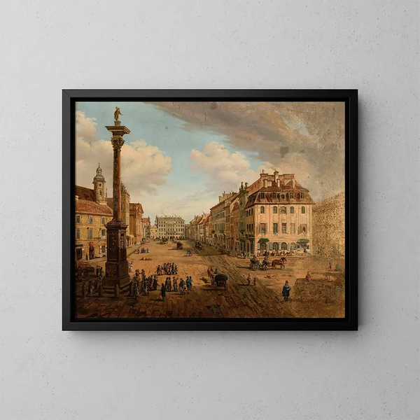 Vista desde la plaza del Castillo hacia Krakowskie Przedmieście - Anónimo — cuadro enmarcado en la pared