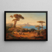 View of Naples with Vesuvius in the background - Anonymous — framed artwork on a wall