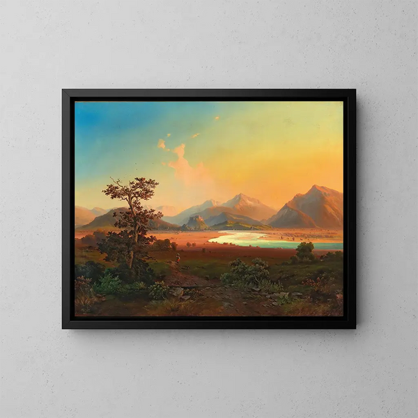 Vista de Salzburgo - Anónimo — cuadro enmarcado en la pared