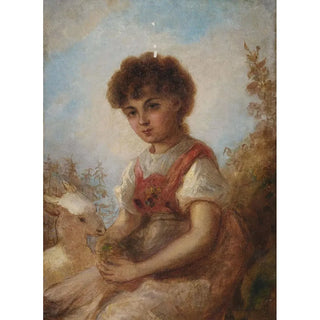 Anselm Feuerbach - Kleines Mdchen mit einer Ziege.webp