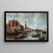 View of the Nieuwe Kerk in Amsterdam - Anthonie Beerstraaten — framed artwork on a wall