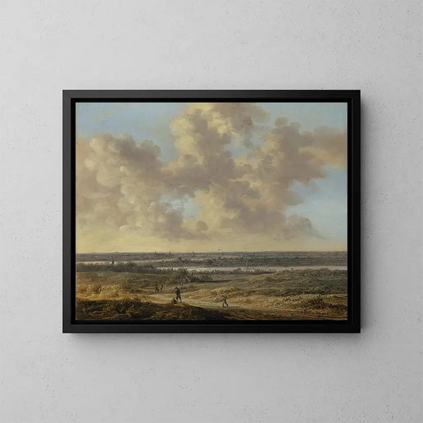 Plain with River - Anthonie Jansz van der Croos — framed artwork on a wall