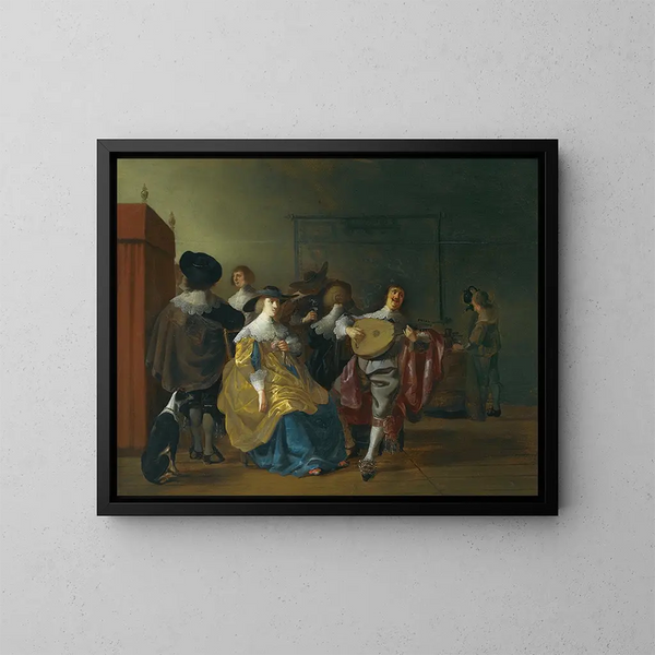 Una escena interior con una compañía elegante divirtiéndose - Anthonie Palamedesz — cuadro enmarcado en la pared