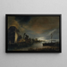 Paisaje fluvial a la luz de la luna - Anthonie van Borssum — cuadro enmarcado en la pared