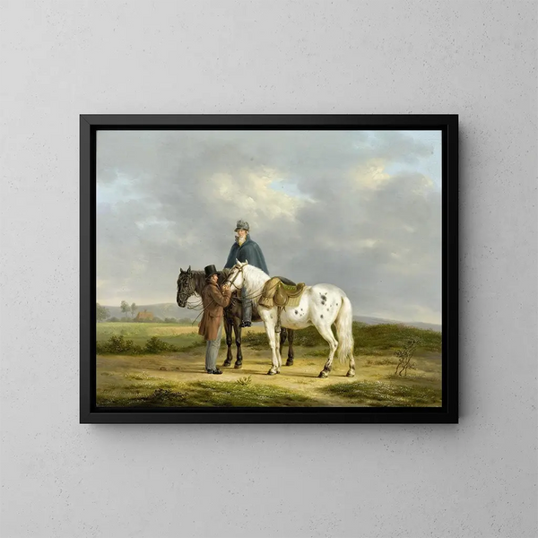Dos caballeros en un paisaje - Anthony Oberman — cuadro enmarcado en la pared