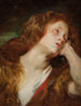 Una joven mujer apoyando su cabeza, probablemente la Magdalena penitente - Antoine van Dyck — vista de la obra