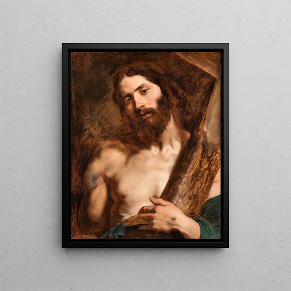 El Cristo llevando la cruz - Antoine van Dyck — cuadro enmarcado en la pared