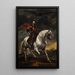 retrato ecuestre del emperador Carlos V - Antoine van Dyck — cuadro enmarcado en la pared