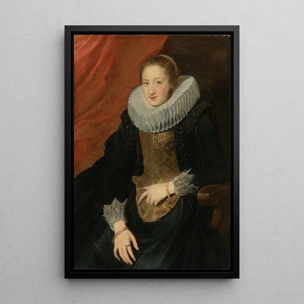 Retrato de una dama - Antoine van Dyck — cuadro enmarcado en la pared