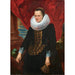 Retrato de una noble con un loro - Antoine van Dyck — cuadro enmarcado en la pared