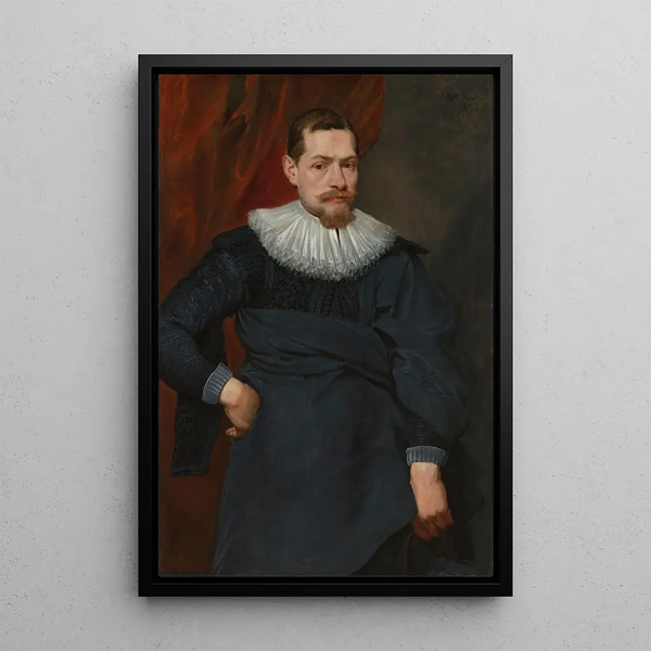 Retrato de un hombre - Antoine van Dyck — cuadro enmarcado en la pared