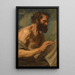 Study of a bearded man with raised hands - Antoine van Dyck — framed artwork on a wall