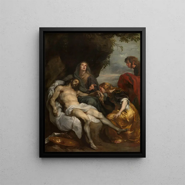 La Lamentación sobre el Cristo muerto - Antoine van Dyck — cuadro enmarcado en la pared
