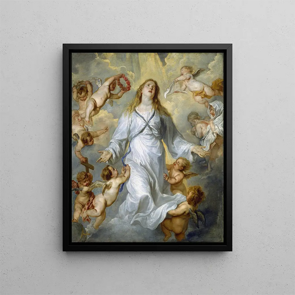 La Virgen como intercesora - Antoine van Dyck — cuadro enmarcado en la pared