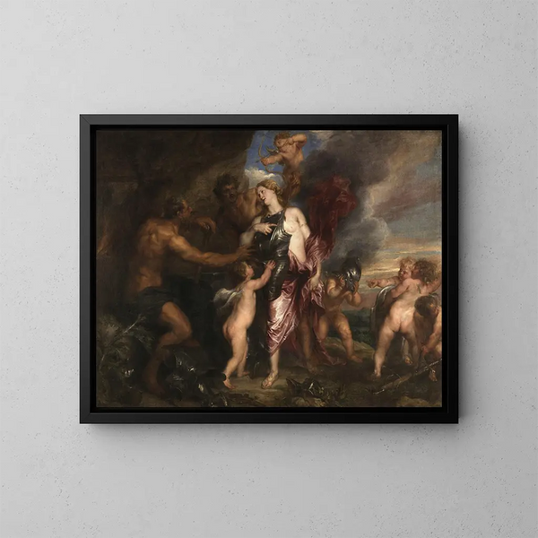 Thétis recibe la nueva armadura de Aquiles en el taller de Vulcano - Antoine van Dyck — cuadro enmarcado en la pared