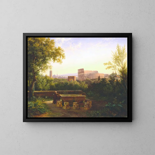 Vista del Coliseo desde los Orti Farnesiani - Antoine-Félix Boisselier — cuadro enmarcado en la pared