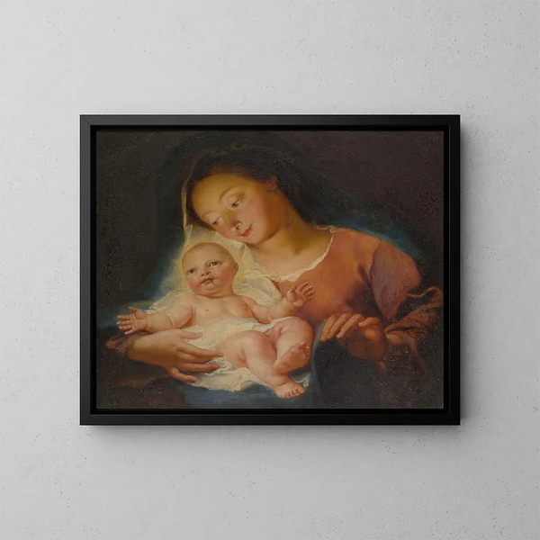 Virgen con Niño - Antoine Coypel — cuadro enmarcado en la pared