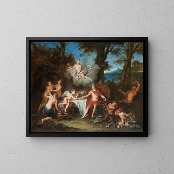 L'Alliance de Bacchus et de Cupidon - Antoine Coypel — cuadro enmarcado en la pared