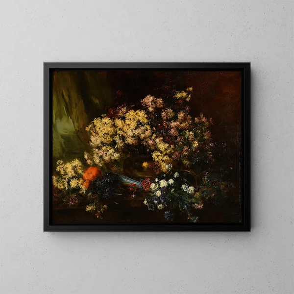 Crisantemos - Antoine Vollon — cuadro enmarcado en la pared