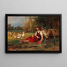 Gardeuse d'oies au repos - Anton Dieffenbach — framed artwork on a wall