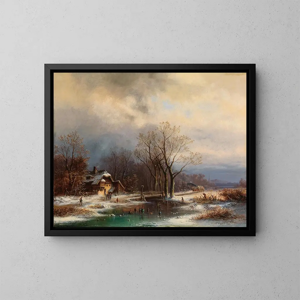Un vasto paisaje de invierno - Anton Doll — cuadro enmarcado en la pared
