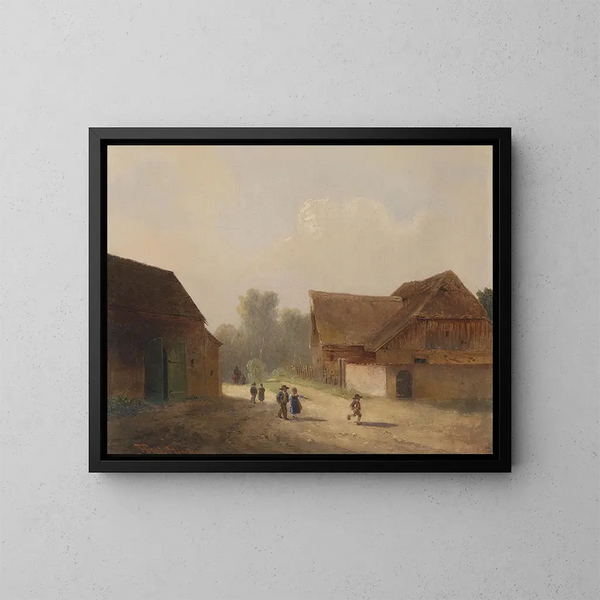 Niños en el camino de regreso - Anton Doll — cuadro enmarcado en la pared
