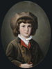 Portrait of a boy wearing a green jacket and a fur hat - Anton Ebert — artwork view