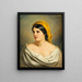 Retrato de una mujer con pañuelo amarillo - Anton Ebert — cuadro enmarcado en la pared