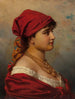 Mujer en rojo - Anton Ebert — vista de la obra