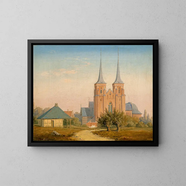 Catedral de Roskilde - Anton Eduard Kieldrup — cuadro enmarcado en la pared