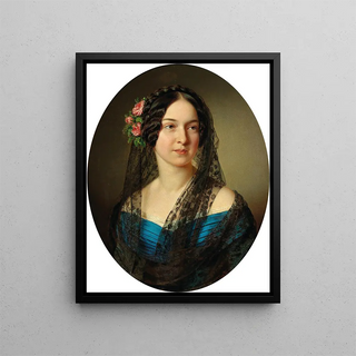 Anton Einsle - Portrait Of A Lady With Roses In Her Hair.webp