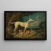 A hunting dog with a rabbit - Anton Enzinger — framed artwork on a wall