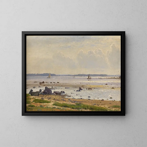 Costa danesa del mar Báltico en el fiordo de Roskilde, Seeland - Anton Erik Christian Thorenfeld — cuadro enmarcado en la pared