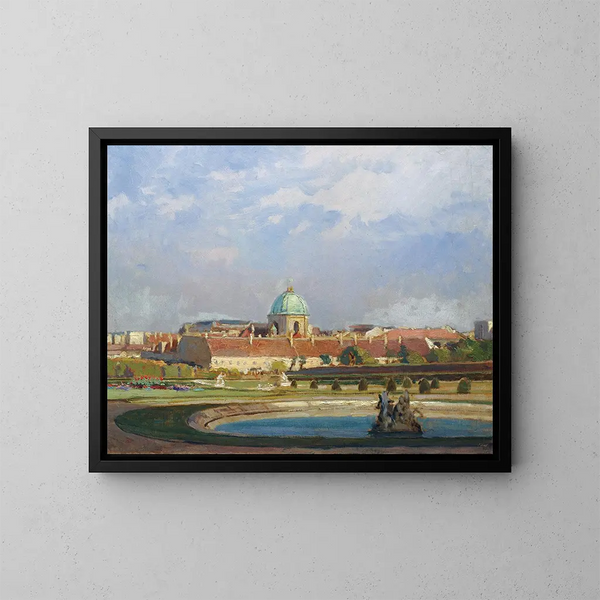 Vista de la iglesia de los Salesianos - Anton Hans Karlinsky — cuadro enmarcado en la pared