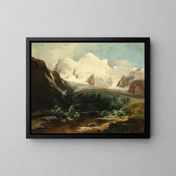 Una vista del lago Gurgler Eissee en los Alpes de Ötztal, Tirol - Anton Hansch — cuadro enmarcado en la pared