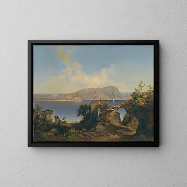 Vista del lago de Garda - Anton Hansch — cuadro enmarcado en la pared