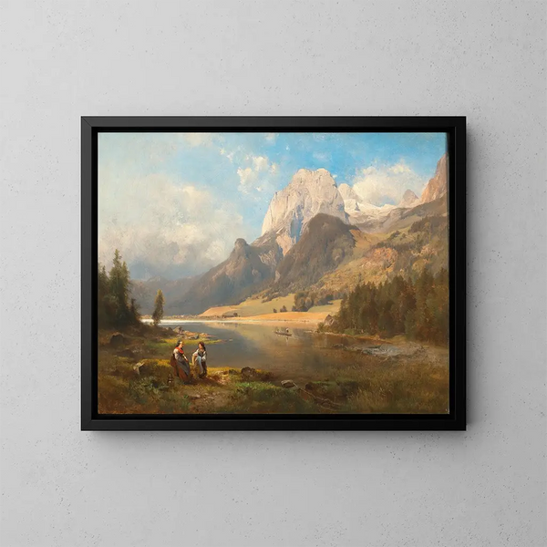 la parte del Hintersee con el Mühlsturzhorn, Baviera - Anton Hansch — cuadro enmarcado en la pared