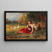 Young girl with a goose resting - Anton Heinrich Dieffenbach — framed artwork on a wall